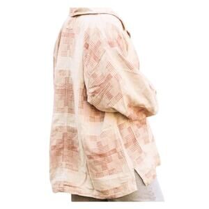 Free People Plaid Jacket in Beige and Pink